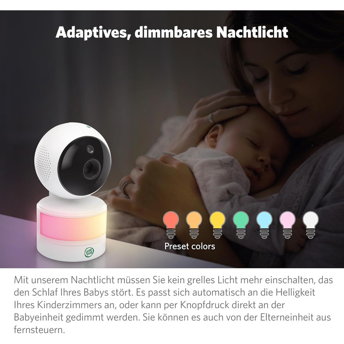 Відеоняня LeapFrog LF2513 без Wi-Fi, IPS LCD екран 2.8 дюйма, поворотна, нічне бачення, 300 метрів, датчик температури