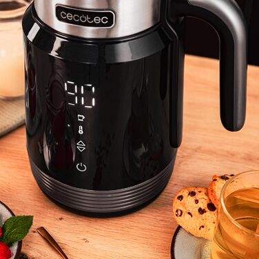 Електричний чайник Cecotec ThermoSense 600 Touch White, 1.7 л, 2200 Вт, з нержавіючої сталі та пластику, LED-підсвітка, поворотна база 360°