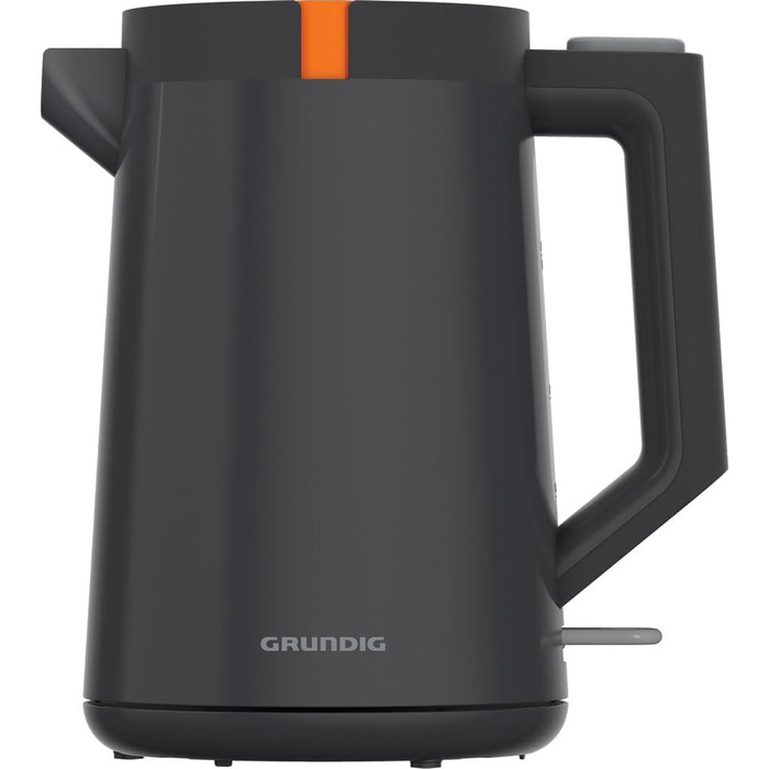 Електричний чайник Grundig WK 5320, 1.7 л, 2200 Вт, з захистом від перегріву та автовимкненням, нержавіюча сталь, сірий/теракотовий