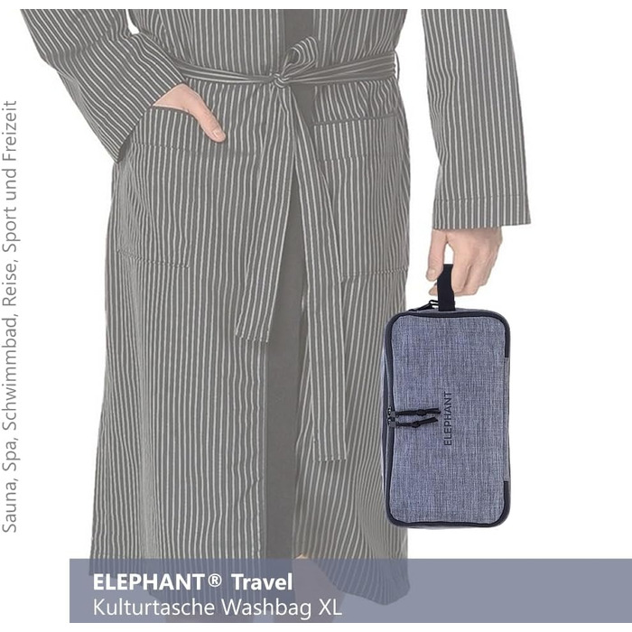 Чоловіча/Жіноча дорожня косметичка-органайзер для подорожей Elephant (13028) сіро-чорна