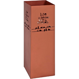 HAKU Modern White Metal Umbrella Stand - 16x48x16 cm - Copper Accents