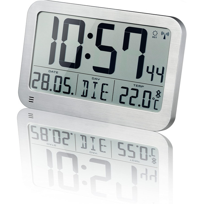 Bresser Wall Clock, Silver, 225x150mm