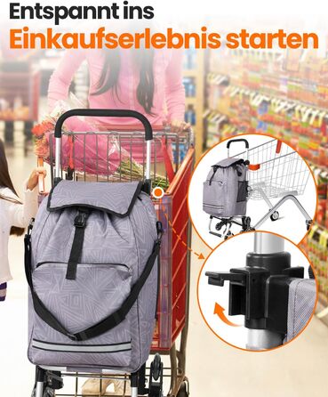 Складаний візок для покупок Homecall 50L з охолодженням та трепін-коліщатками