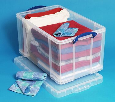 Really Useful Box 84CCB Storage Box for Clothes, Shoes, Toys, 84 L, clear transparent