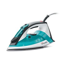 Праска Polti Vaporella Quick&Comfort QC120 з нержавіючою підошвою, зручною ручкою та резервуаром 300 мл, потужність 2200 Вт, 180 г/хв, блакитно-чорна