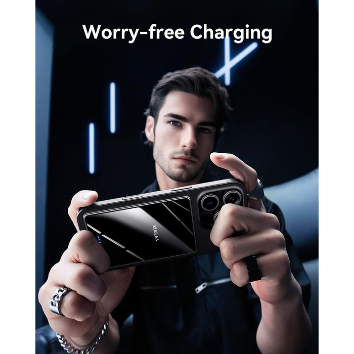 Power Bank Kuulaa Ultra Slim 5000 mAh з MagSafe, Type-C 20W, Швидка зарядка, 7.2 мм, для iPhone 16/15/14/13/12, чорний