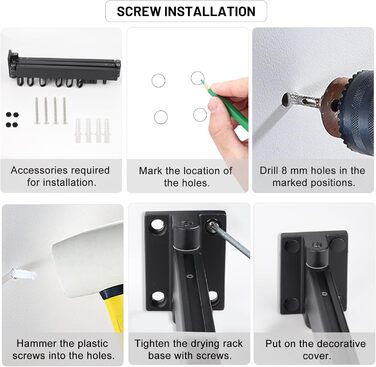 Настінна сушарка для білизни з висувною штангою 120 см, розкладна, з 18 гачками, для балкона, ванної кімнати, спальні, білий колір