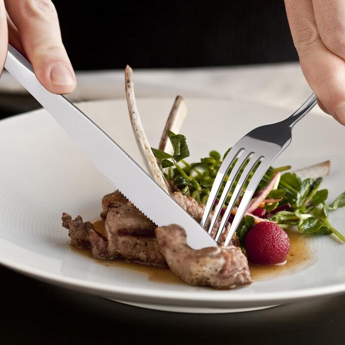 Набір столових приборів KitchenBoss на 6 осіб (30 предметів), нержавіюча сталь, придатний для миття в посудомийній машині, сріблястий