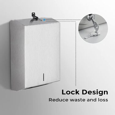 Multifold Paper Towel Dispenser Wall Mount - Multifold Trifold Paper Towel Dispenser, Large Capacity Stainless Steel Tissue Holder, Suitable for Bathrooms and Public Places