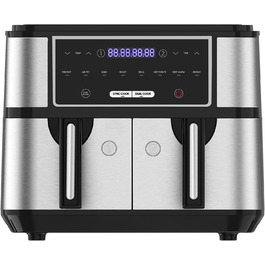 Фритюрниця повітряна подвійна 12л з подвійними камерами, LED-дисплеєм, 10 програмами, функцією сушіння та Dual Cook, 2600W