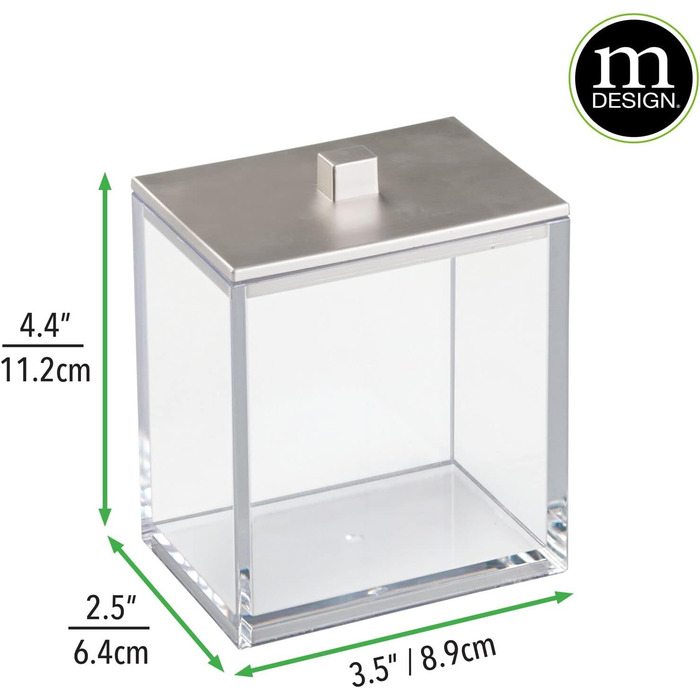mDesign органайзер для ватних дисків та паличок – набір 2 шт. – прозорий/рожеве золото, пластик