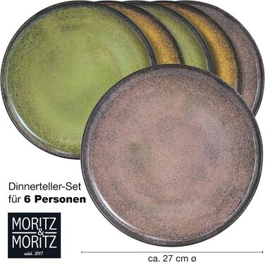 Набір посуду Moritz & Moritz VIDA на 12 осіб (36 предметів) - сучасний сервіз з порцеляни, стійкий до подряпин, для мікрохвильової печі та посудомийної машини, обідній сервіз, тарілки (6 шт.)