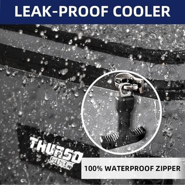 Thurso SURF Soft Cooler 24 Can — Термосумка для напоїв на 24 банки, 48 годин ізоляції, водонепроникна, для пляжу, кемпінгу, каякінгу, паделбордингу (сірий/чорний)
