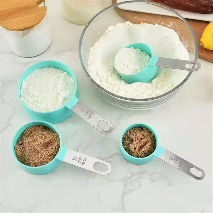4/10 Piece Measuring Spoons for Kitchen, Cupcake Baking Measuring Cups, PP Baking, Stainless Steel, Plastic Handle, Kitchen Gadget (Color: 10 Piece Green) (10 Piece Green)