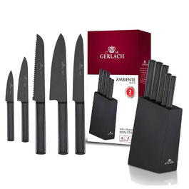 Набір ножів у підставці Gerlach Ambiente Black NK 984, 5 предметів