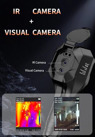 Тепловізор SuperIR 240x240: Тепловізійна камера з інфрачервоним термометром та видимим зображенням, 25 Гц, -18°C до 550°C