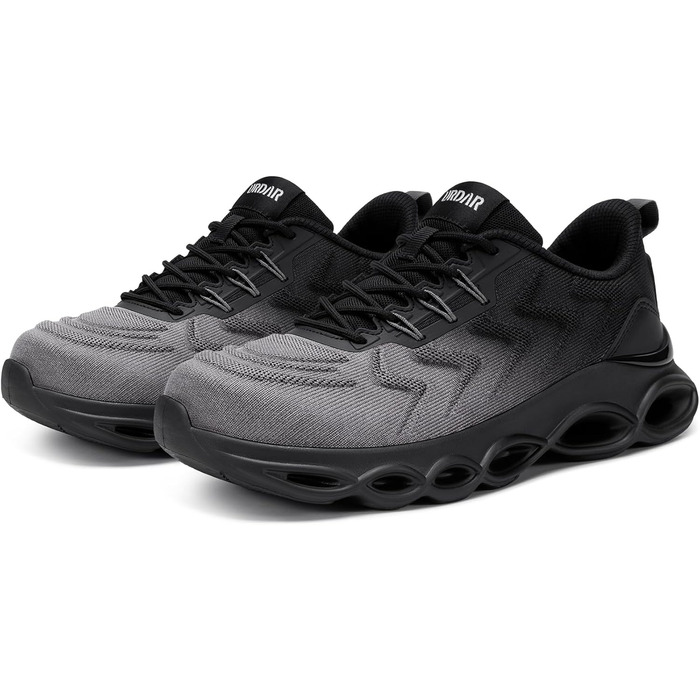 Черевики захисні чоловічі/жіночі LARNMERN зі сталевим підноском. Легкі, зручні, кольорові. Розмір 47 EU, темно-сірий.