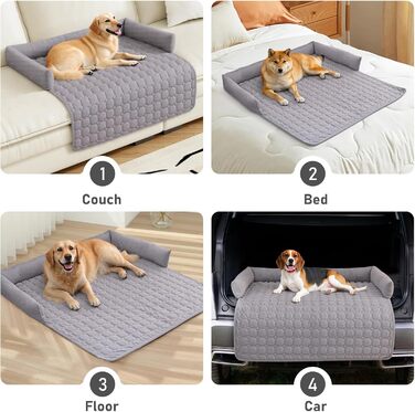 OKYUK Лежанка для собак, зручна лежанка-кошик, диванчик для собак, чохол для дивана, ручне прання, нековзний, підходить для собак з довгою шерстю (темно-сірий, L 75 x W 75 x H 13 см) (75 x 75 x 10 см, шнур світло-сірий)