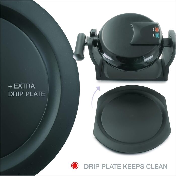 Вафельниця Korona Party з діаметром 18 см, 1000 Вт, автоматичне регулювання температури, червона (41004)