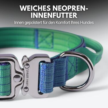 Тактичне нашийник для собак Spark Paws – міцний, преміум-якість, для великих та середніх собак (Lime Wave, XS: 9-18 кг [2.5 см])