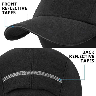 Жіноча зимова шапка GADIEMKENSD з відбиваючими елементами та мішком для хвоста, навушники-гетри, для активного відпочинку, чорна