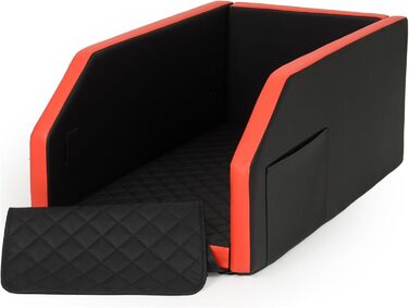Автоматичне ліжко для собак Velinda, автокрісло для собак, 55x100 см, чорно-червоне