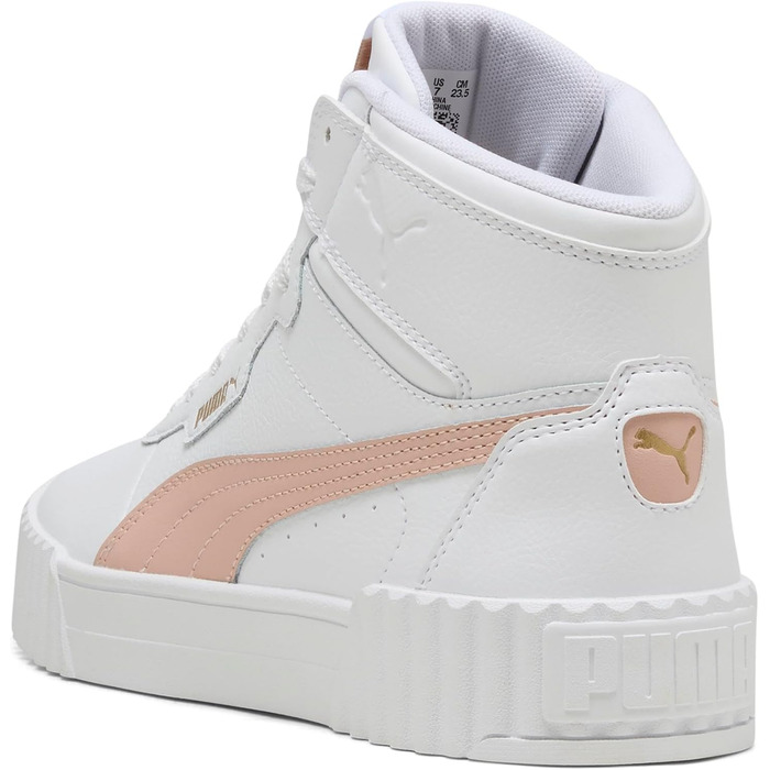 Кросівки Puma Carina 2.0 Mid для жінок, розмір 39 EU, білий, рожевий кварц, золотий