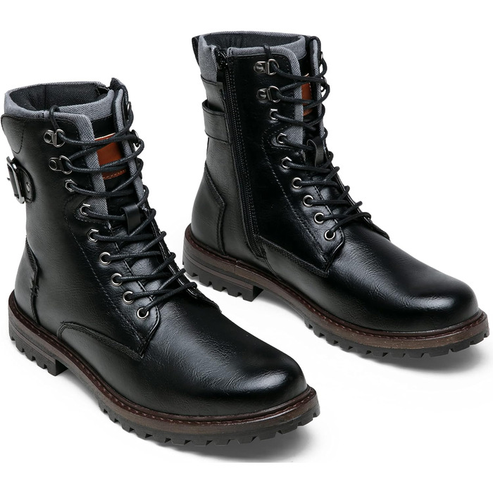 Чоловічі черевики Vostey: зимові мотоциклетні черевики з натуральної шкіри, чорні, 43 EU, модель 8147