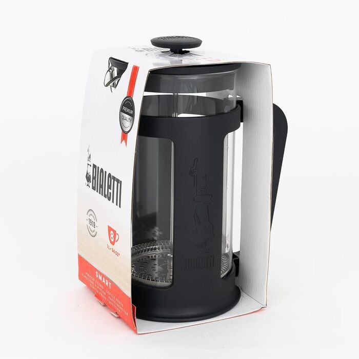 Френч-прес Bialetti Smart, чорний, 1,0 л