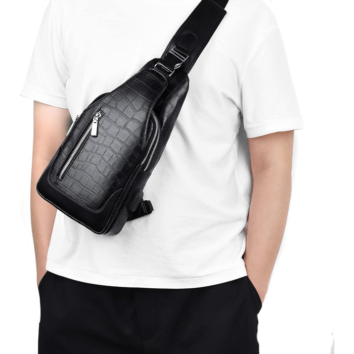 Чоловічий рюкзак-слінг FSD.WG, водонепроникний, з кишенею на грудях, чорний 0038 L