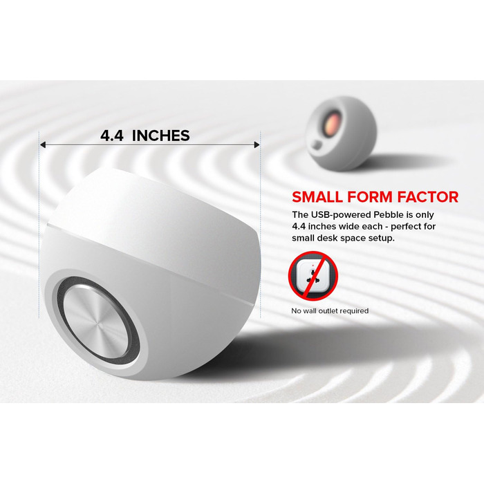 Creative Pebble - USB колонки для комп'ютера (білі, моно)