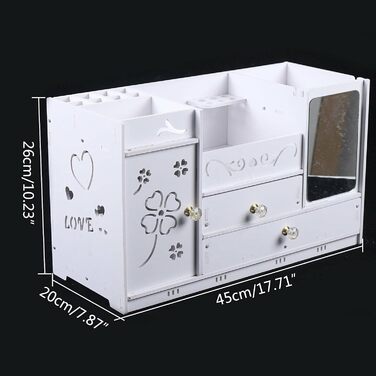 SHZICMY Cosmetic Storage Box with Drawers - White Makeup Organizer