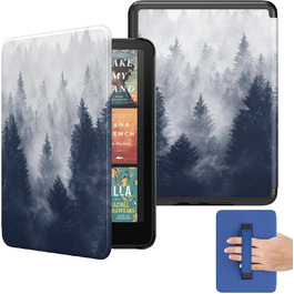 Чохол MoKo для Kindle Paperwhite (12-те покоління, 2024) та Kindle Colorsoft Signature Edition (2024), з регульованою підставкою та функцією авто-ввімкнення/вимкнення, Agave Grün (сірий ліс)