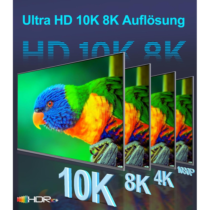 HDMI 2.1 кабель Snokco 10K 8K 3 метри, сертифікований, 48Gbps, Ultra High Speed, 4K 240Hz, 8K 60Hz, eARC, HDCP 2.3, DTS:X, HDR10+, для TV, монітора, проектора, Roku, PS5, X-box
