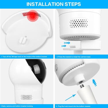 Тримач для дитячого монітора eufy SpaceView/Spaceview S/Spaceview Pro, гнучкий, для дитячої кімнати