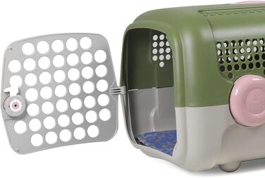 Транспортна переноска для собак та котів United Pets A.U.T.O. Design, Made in Italy, рожево-сіра, з гігієнічним килимком, 51x37x33 см