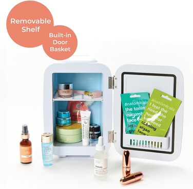 Mini-холодильник для догляду за шкірою Stylpro Mini Beauty - 4L. Ідеально для сироваток, кремів, масок та лаку для нігтів. Охолодження та нагрівання, тихий, компактний, екологічна упаковка.