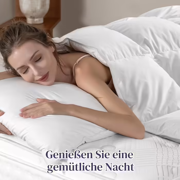 Ковдра пухова BedStory 135x200 см, всесезонна, 1215 г пуху та пір'я, 100% бавовна, щільність 450 г/м², сертифікати Oeko-TEX та RDS