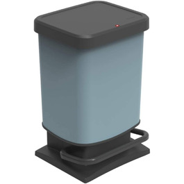 Відро для сміття Ho Paso 20л з кришкою, пластик (PP перероблений), BPA-free, блакитне