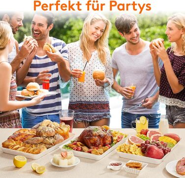 Набір сервірувальних тарілок Lifewit, 4 шт., 36.7 x 24 см, BPA-free, для буфетів, свят, пікніків, сніданків та закусок, білий