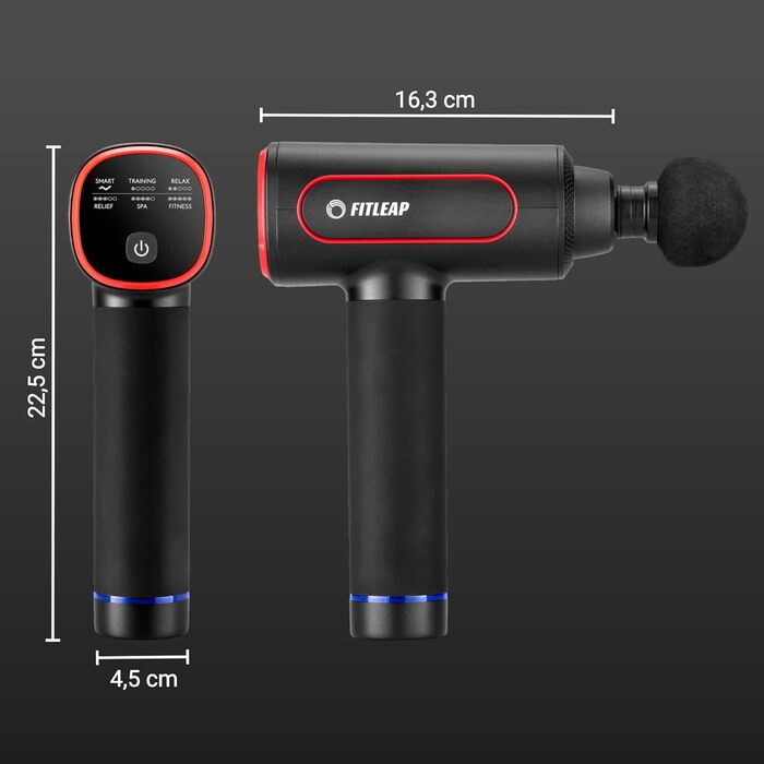 Масажний пістолет Fitleap Pro: 6 насадок, 6 режимів, 3200 об/хв, USB-C, для шиї, спини, плечей та ніг