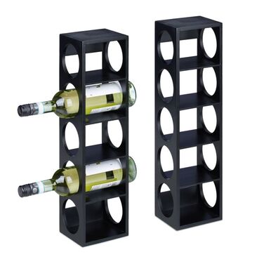 Set of 2 Black Wine Racks