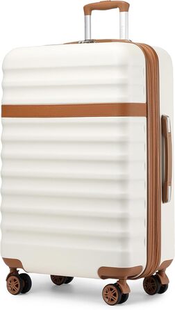 Чемодан-тележка KONO, XL, ABS+PC, з TSA замком (кремовий/коричневий)