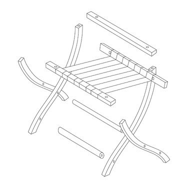 Relaxdays Black Suitcase Stand with Wall Protection