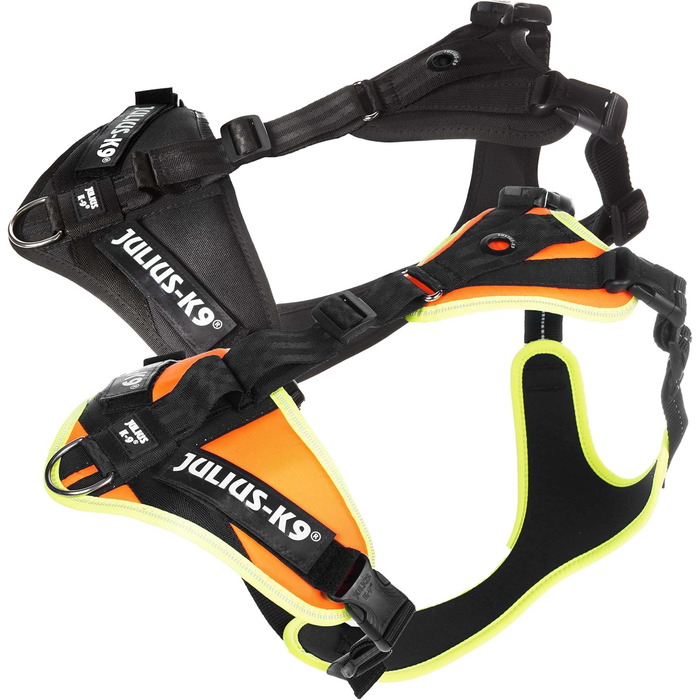 Нашийник для дратхаунда Juliu-K9 Mantrailing 19MTR з неоновим кантом (S, чорний)