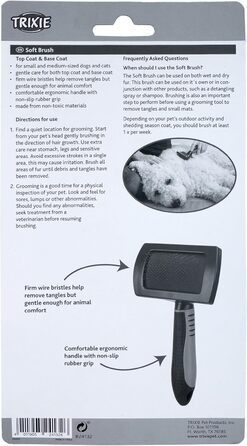 Тріксі Щітка для розчісування котів та собак - м'яка, для розплутування шерсті, 10 x 17 см