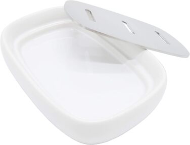 Миска для мила Lofekea з кераміки та нержавіючої сталі, двошарова мильниця для ванної та душу