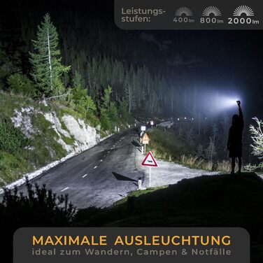 LICHTMEISTER® Ліхтарик LED 2000 люмен, акумулятор 5000 мАг, надяскравий, акумуляторний