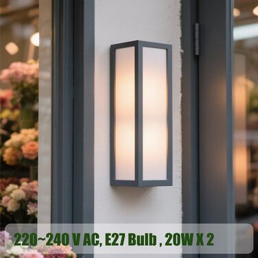 EBION Зовнішнє вуличне настінне світильник, Алюміній + PC, IP54, 40W, 11x37 см (без лампочки)