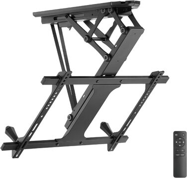 Maclean Tiltable TV Mount for Ceilings & Sloped Roofs - 32-70 Inch TVs, 3m HDMI 2.1a Cable, Remote Control, Up to 35kg, VESA 600x400
